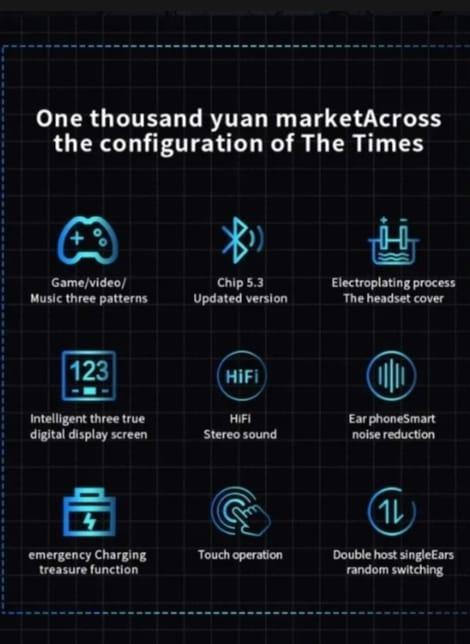 Water Resistant Black Wireless Earbuds with Long Battery Life & Built-In Microphone